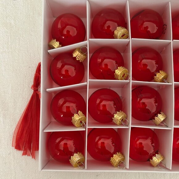 Set of 20 Ikea Vinterfint Small Round Red Glass Christmas Ornaments NEW IN BOX - Picture 4 of 12